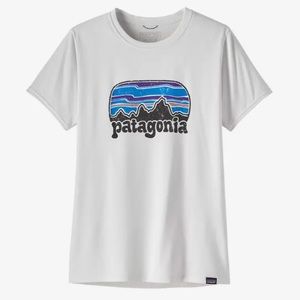 Patagonia White Capilene Cool Daily Recycled Fabric Short Sleeve Women’s Top M